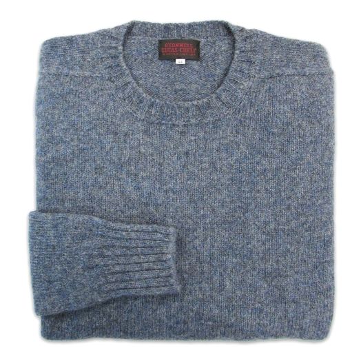 O'Connell's Scottish Shetland Wool Sweater - Blue Grey Marl