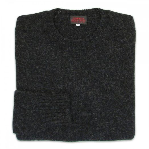 O'Connell's Scottish Shetland Wool Sweater - Dark Charcoal