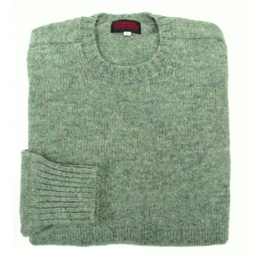 O'Connell's Scottish Shetland Wool Sweater - Green Moss