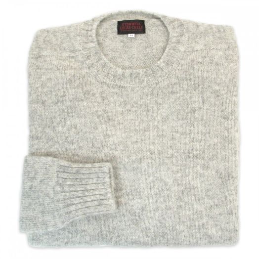O'Connell's Scottish Shetland Wool Sweater - Light Grey