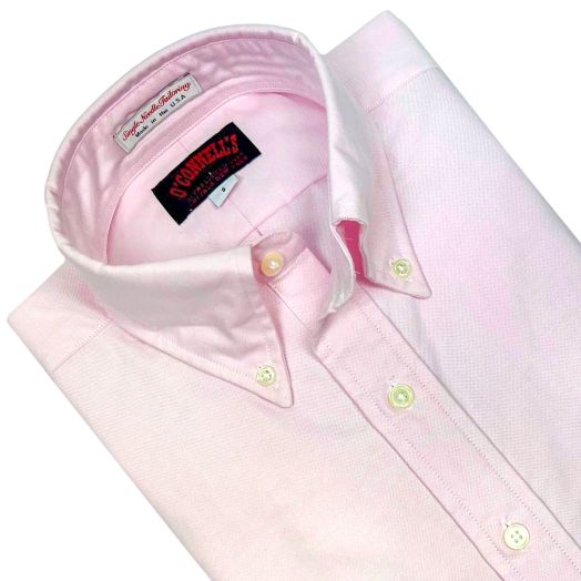 O'Connell's Long Sleeve Popover Shirt - Cotton Oxford Cloth - Pink