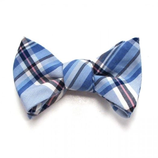 O'Connell's Silk Dobby Plain Weave Bow Tie - Blue (81813)