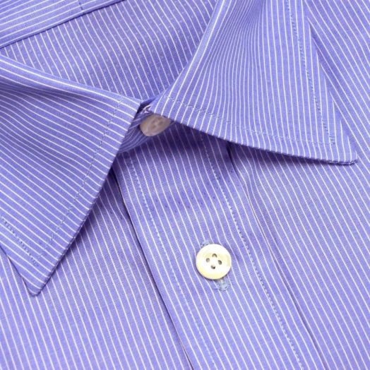 O'Connell's Spread Collar Dress Shirt - French Blue with White Pinstripe