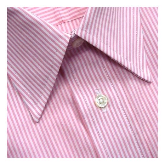 O'Connell's Straight Collar Dress Shirt - Pink Pencil Stripe