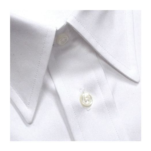 O'Connell's Straight Collar Dress Shirt - Pinpoint Oxford - White