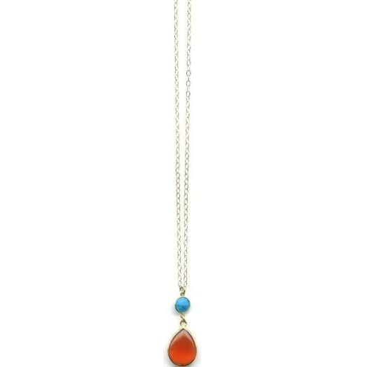 Turquoise & Chalcedony Pendant (64682)