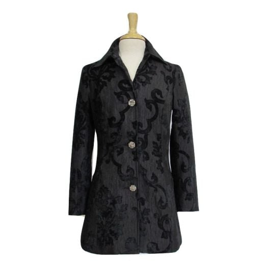 O'Connell's Velvet Scroll Evening Coat - Black (835)