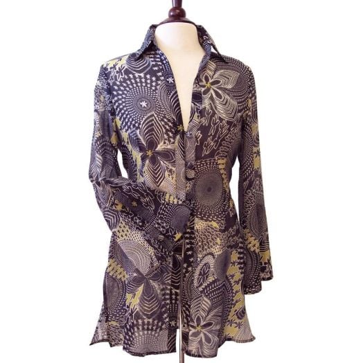 O'Connell's Women's Voile Tunic - Suri - Black & White