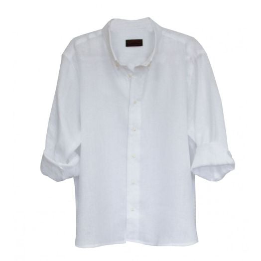O'Connell's Women's Button Down Shirt - Linen - White (Q670-10)