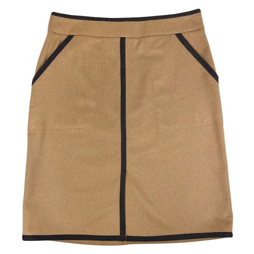 O'Connell's Women's Camel A-Line Pocket Skirt - Wool & Cashmere