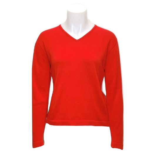 O'Connell's Women's Pima Cotton V-Neck Top - Flame (3602)