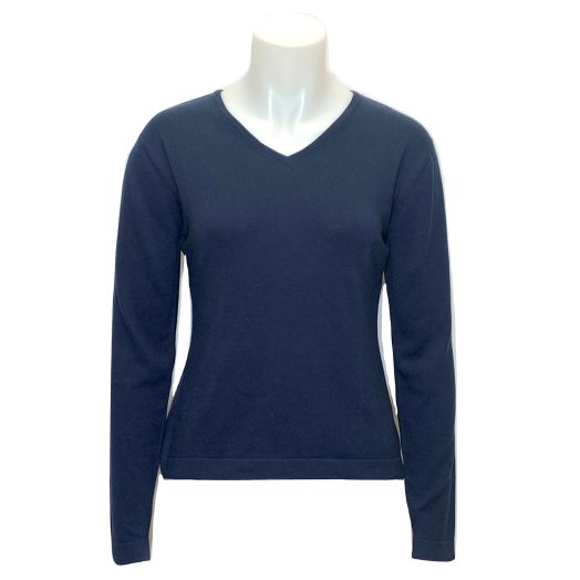 O'Connell's Women's Pima Cotton V-Neck Top - Navy (3602)