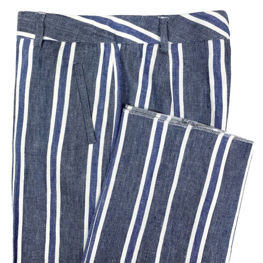 O'Connell's Women's Mary Ann Linen Trousers - Stripe - Blue & White (1251CA-03)