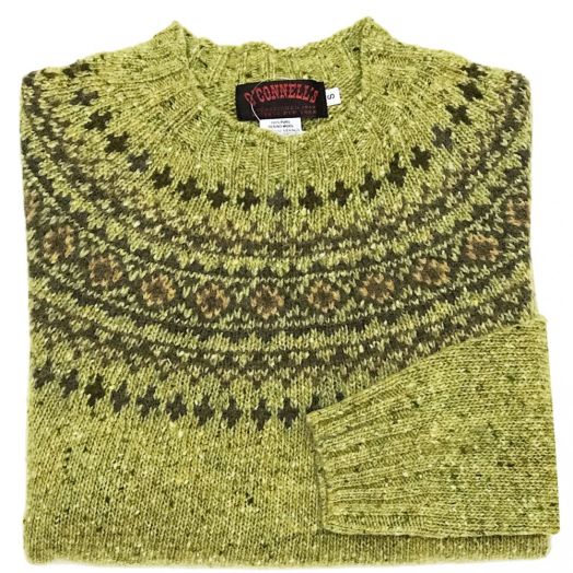 O'Connell's Womens Scottish Merino Wool - Donegal Fair Isle - Lime