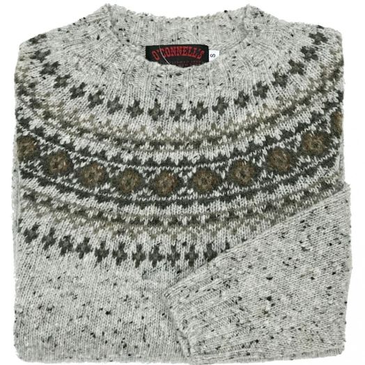 O'Connell's Womens Scottish Merino Wool - Donegal Fair Isle - Natural