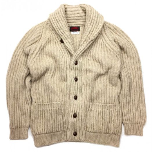 O'Connell's 12-ply Cashmere Shawl Collar Cardigan - Natural