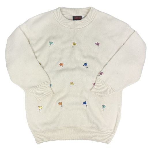 O'Connell's 19th Hole Golf Flags Cotton Crewneck - Cream