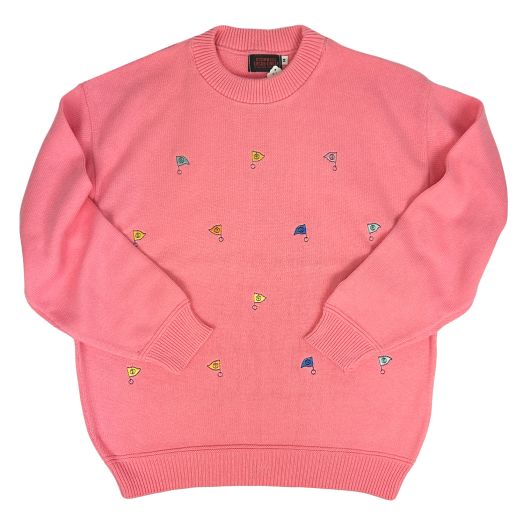 O'Connell's 19th Hole Golf Flags Cotton Crewneck - Pink