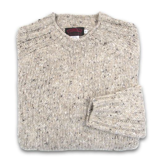 O'Connell's Heavy Chunky Merino Wool Donegal Tweed Sweater - Oatmeal