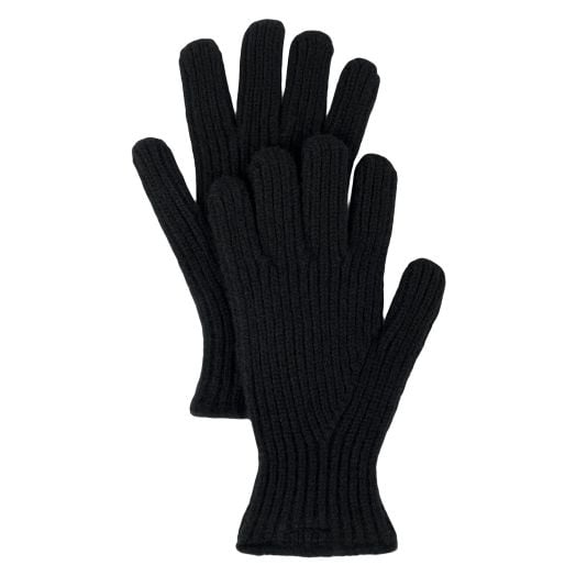O'Connell's 2-ply Ribbed Lambswool  Gloves - Black (118073)