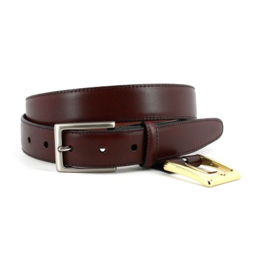 O'Connell's 32mm Kipskin 2-Buckle Belt - Burgundy