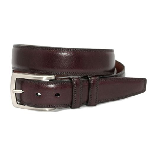 O'Connell's 35mm Italian Kipskin Belt - Burgundy