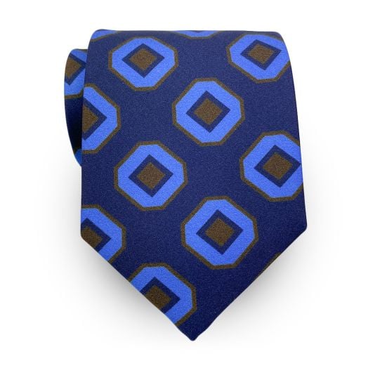 O'Connell's 36oz. Silk Necktie - Retro Diamond - Navy (115014)