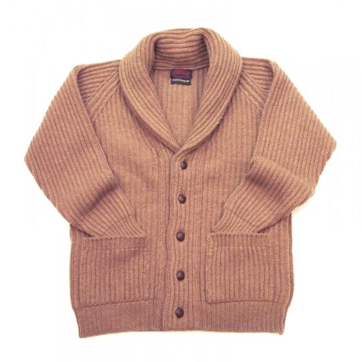 O'Connell's 8-ply Lambswool Shawl Collar Cardigan - Driftwood
