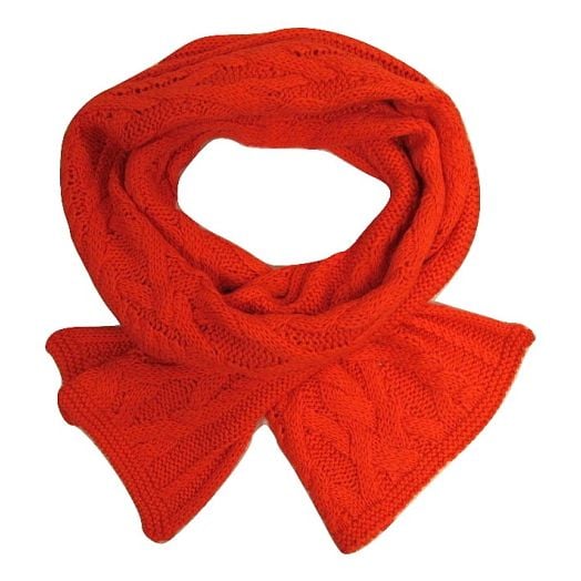 O'Connell's Alpaca Cable Knit Scarf - Orange (76740)