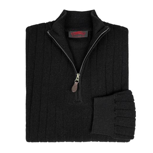 O'Connell's Alpaca Quarter-Zip Pullover - Black
