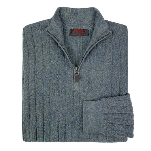 O'Connell's Alpaca Quarter-Zip Pullover - Bluegrass Heather