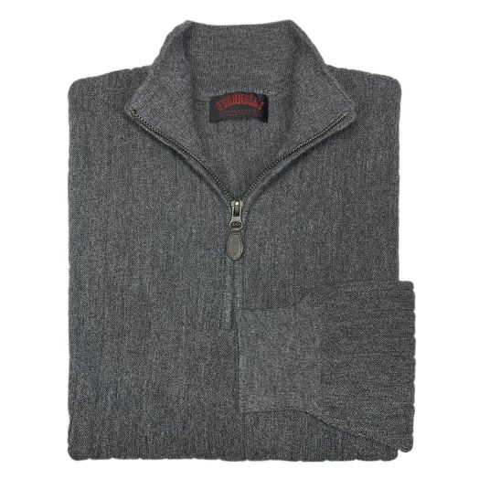 O'Connell's Alpaca Quarter-Zip Pullover - Medium Grey Heather