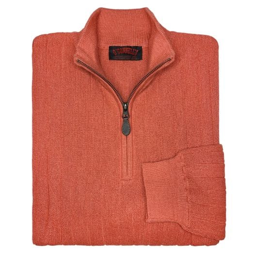 O'Connell's Alpaca Quarter-Zip Pullover - Nantucket Red