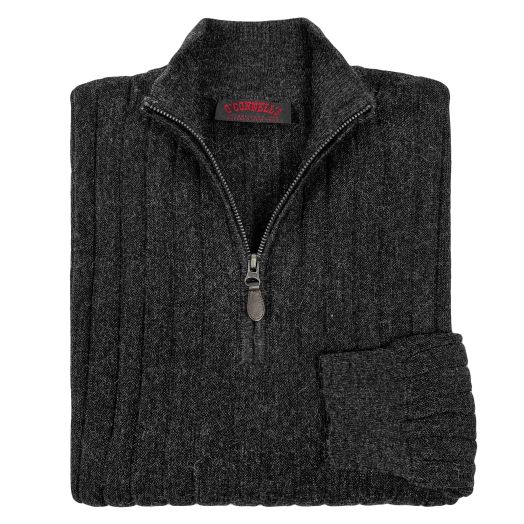 O'Connell's Alpaca Quarter-Zip Pullover - Charcoal Grey Heather