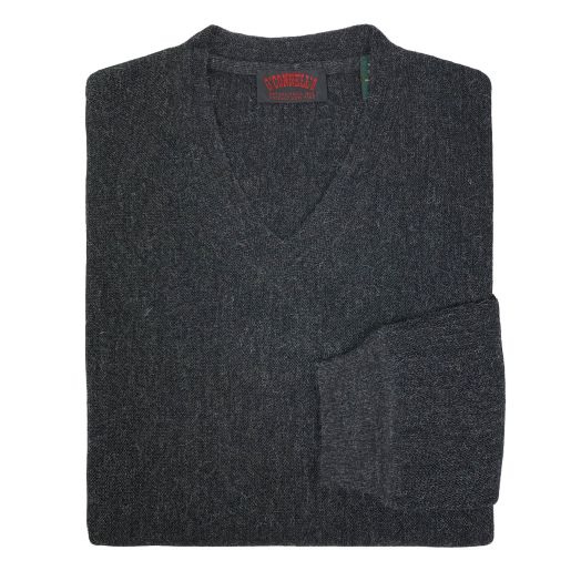 O'Connell's Alpaca V-Neck Pullover - Charcoal