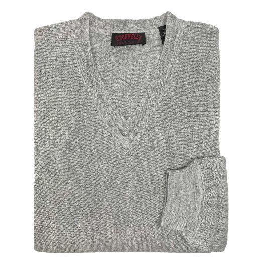 O'Connell's Alpaca V-Neck Pullover - Light Grey