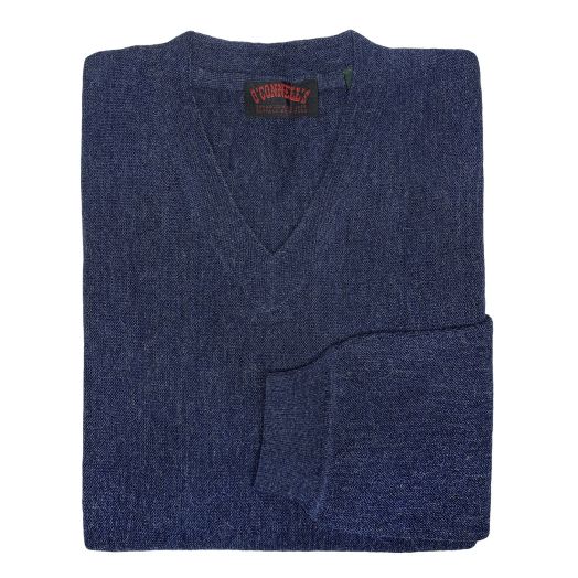 O'Connell's Alpaca V-Neck Pullover - Midnight Heather