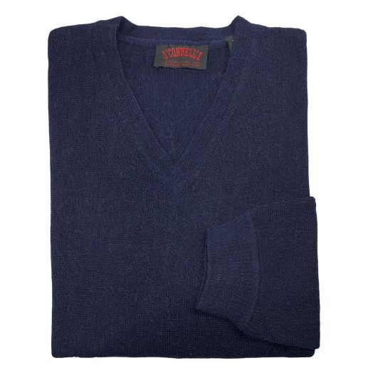 O'Connell's Alpaca V-Neck Pullover - Navy