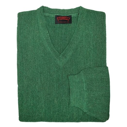 O'Connell's Alpaca V-Neck Pullover - Shamrock Heather