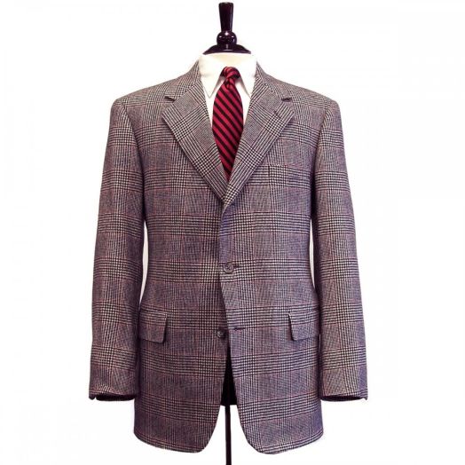 O'Connell's Baby Cashmere Sport Coat - Prince of Wales Glen Plaid with Red