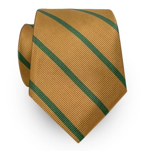 O'Connell's Bar Stripe Necktie - Gold with Kelly (092874)