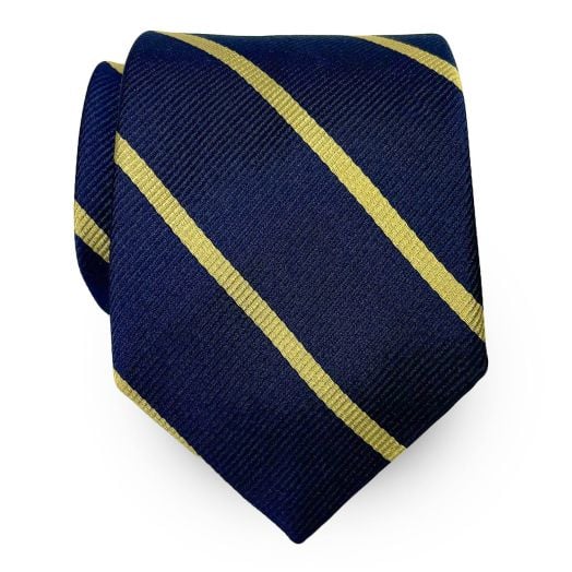 O'Connell's Bar Stripe Necktie - Navy with Yellow