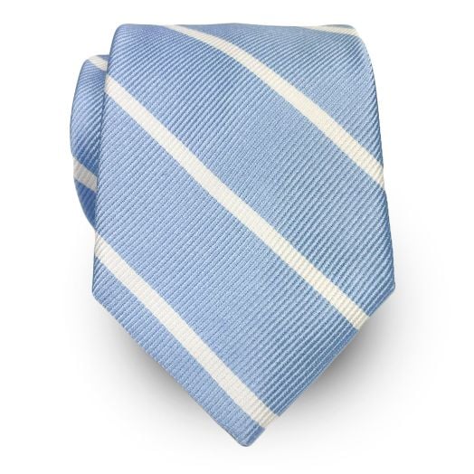 O'Connell's Bar Stripe Necktie - Sky with White (93397)