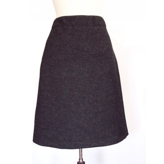 O'Connell's Women's Boiled Wool A-Line Skirt - Angela - Charcoal