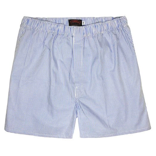O'Connell's Broadcloth Boxer Shorts - Gingham - Blue
