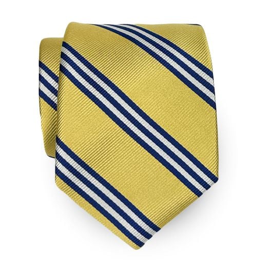 O'Connell's Brooks Stripe Necktie - Yellow with White & Navy (48216)