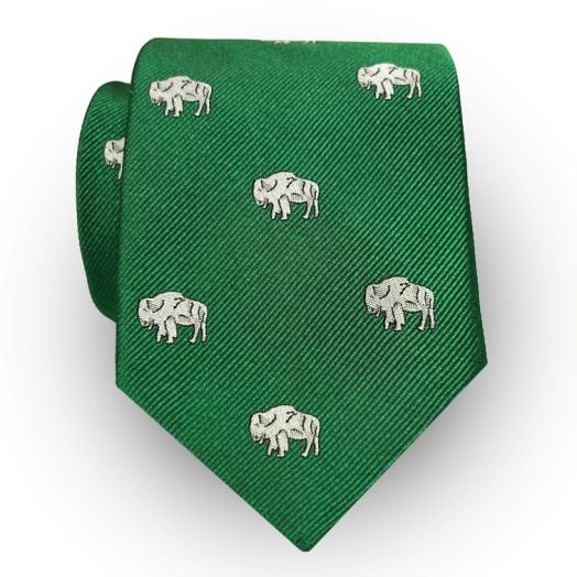 O'Connell's Buffalo Club Tie - Kelly with White (105858) Extra Long