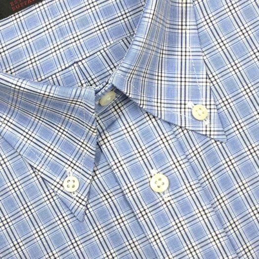 O'Connell's Button Down Dres Shirt - Navy & Sky Compact Check