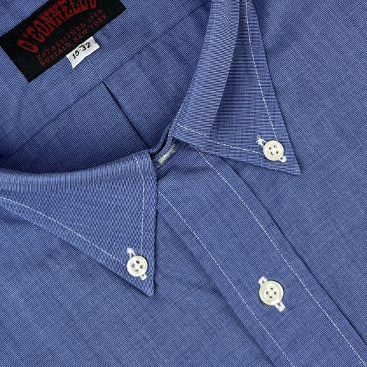O'Connell's Button Down Dress Shirt - End-On-End - French Blue with contrast stiching