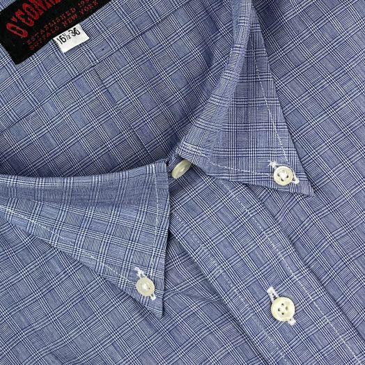 O'Connell's Button Down Dress Shirt - Glen Plaid - Navy